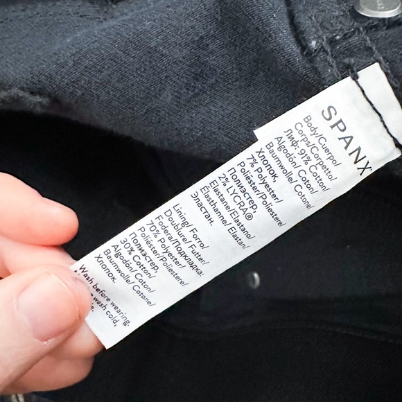 NWT- SPANX Mid Rise Black Pull On Skinny Jean - Picture 10 of 15